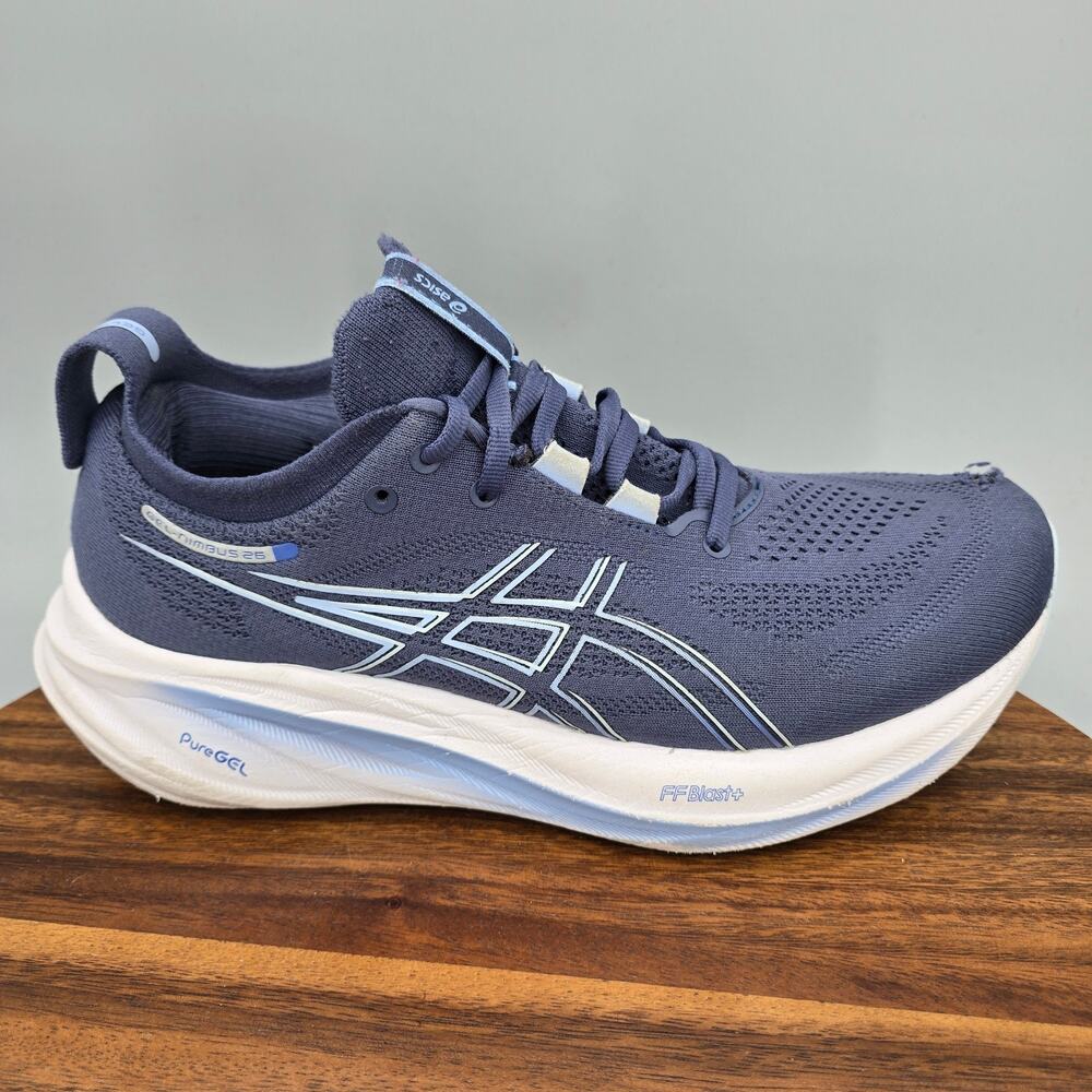 Asics Gel-Nimbus 26 Shoes Womens 9 Blue Athletic Running Sneakers FLAW HOLE